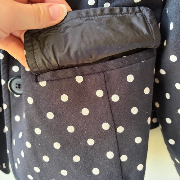 Talbots Womens Polka Dot Blazer Black And White Size Large Petite Button Front - Picture 6 of 10